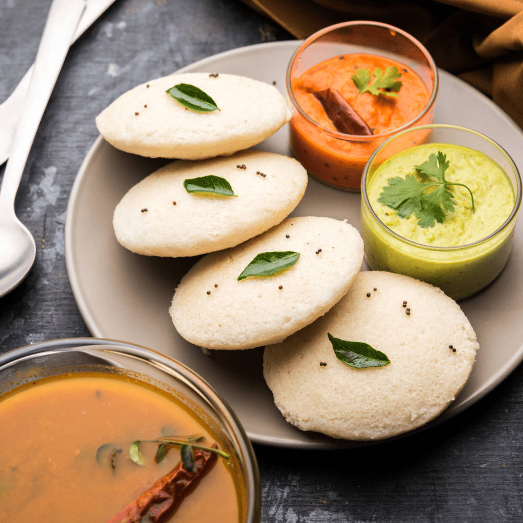Steamed Idli's With Sambar